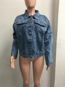 D0702DJ09 nuova <span class=keywords><strong>giacca</strong></span> di <span class=keywords><strong>Jeans</strong></span> lavata a tracolla 2023 Plus Size azzurra per <span class=keywords><strong>donna</strong></span> Sehe Fashion - Product Image 3