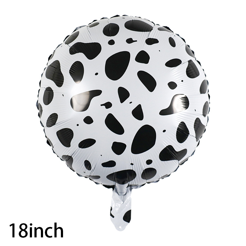 Black White-Cow Round Foil Balloons