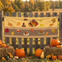 Bannière publicitaire personnalisée pour la fête de Thanksgiving, impression UV, portable, résistante au vent, légère, pliable, en vinyle