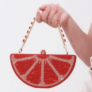 Summer New Handbag Lady Rhinestone Diamond Party Evening Bag Fashion Trend Watermelon Clutch <strong>Purse</strong> Daily Use <strong>Green</strong> for Women - Product Image 1