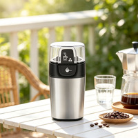 Moulin à café et épices électrique double usage 200 W, capacité de 70 g de grains, avec récipients amovibles pour usage sec et humide, lame en acier inoxydable