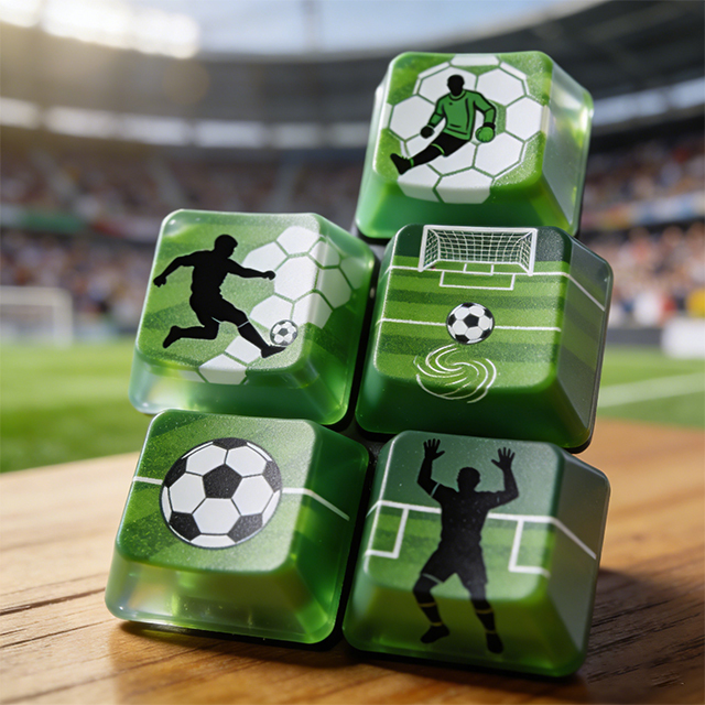 Custom Injection Molding Service Thickened Matte World Football Themed Personalized Gaming Keyboard Keycaps OEM Mechanical