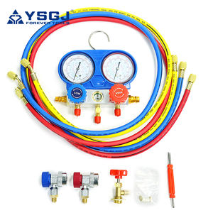 Conjunto de <span class=keywords><strong>Manifold</strong></span> de Diagnóstico para Ar Condicionado Automotivo com Manômetro de Freon de 3 Vias Ferramenta para Carregamento de Sistemas de Refrigeração AC - Product Image 4