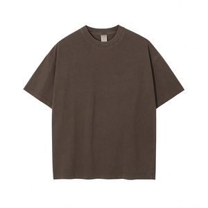 เสื้อยืด AI-MICH Heavyweight 250GSM ทรงหลวม ไหล่ตก ผ้าคอตตอน 100% ล้างสีแบบแอซิดวอช สไตล์วินเทจ พร้อมสกรีนโลโก้ - Product Image 4