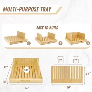 Trancheuse à <span class=keywords><strong>pain</strong></span> en bambou personnalisable avec guide réglable et plateau à miettes pour la cuisson de pains <span class=keywords><strong>au</strong></span> <span class=keywords><strong>levain</strong></span> faits <span class=keywords><strong>maison</strong></span> et outil de pâtisserie - Product Image 6