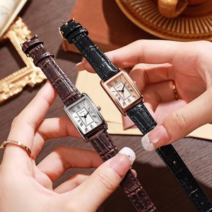 <b>Watch</b> for Women Vintage Square Dial Roman Scale Leather Strap Alloy Quartz Student Wristwatch - Product Image 4