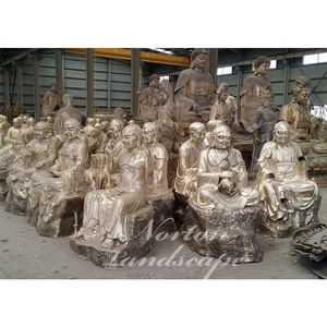 Statua di <span class=keywords><strong>Buddha</strong></span> Seduto in Stile Cinese a Grandezza Naturale, Scultura Religiosa in Metallo Pressofuso, Bronzo e Ottone, Produzione all'Ingrosso Norton - Product Image 1