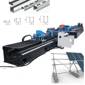 Machine de formage à froid pour la fabrication de profilés en C pour structures de montage de panneaux solaires photovoltaïques Unistrut de plusieurs tailles - Product Image 1