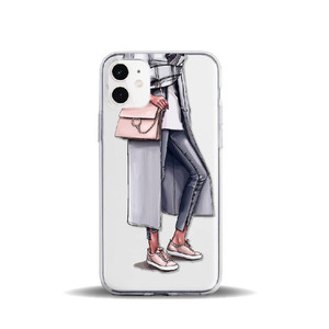 Funda de teléfono móvil con estampado a mano para chica, cubierta trasera de tacón alto, venta al por mayor - Product Image 2