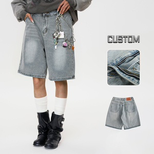 Haute qualité poids lourd été bleu clair lavé Denim matériel bouton sport femmes <span class=keywords><strong>Jeans</strong></span> <span class=keywords><strong>court</strong></span> Jean <span class=keywords><strong>Court</strong></span> Femme - Product Image 1