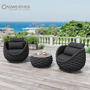 Ensemble de meubles de patio <span class=keywords><strong>d</strong></span>'extérieur avec coussin imperméable, cadre en aluminium résistant à l'usure, canapé de jardin <span class=keywords><strong>rond</strong></span> moderne pour hôtel et villa - Product Image 6