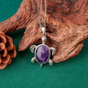Collier pendentif Arbre à Argent en Forme de Cœur en Améthyste Naturelle avec Fil de Cuivre, Vente en Gros - Product Image 6