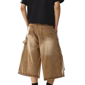 Pantalones Cortos de Verano para Hombre, Estilo Hip Hop Vintage, Desgastados, Rotos, Transpirables, Ligeros, de Cintura Media, de Algodón, de Pierna Ancha - Product Image 4