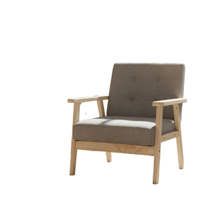 Silla Moderna de Salón Tapizada en Tela con Patas y Reposabrazos de Madera para un Asiento Cómodo en la Decoración del Hogar - Product Image 2