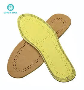 Absorbent Ultra Thin Genuine Pig Skin Leather Insoles Latex Foot Pads High Elastic Cushions for Women Men Shoes insole leather