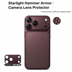 Stilvoller Hammer-Textur Starlight Kratzfester Anti-Fingerabdruck 9H Härtegrad Matter Aluminiumlegierung Kameraobjektivschutz für - Product Image 1
