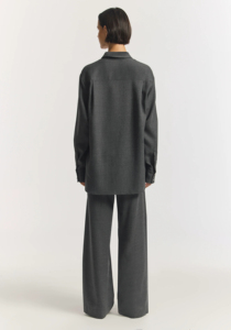 Camisa de Manga Larga Minimalista para Mujer, con Botones, Color Sólido, Antiarrugas, Corte Regular, 100% Algodón Tejido - Product Image 3
