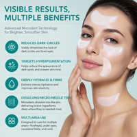 Patchs pour les yeux en micro-aiguilles bio vegan personnalisés, acide hyaluronique, anti-rides, cernes, absorption profonde, masque en hydrogel