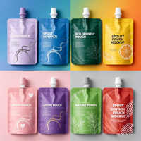 Pochettes souples personnalisées avec bec verseur 50ml 100ml 250ml pour cosmétiques, aliments, liquides, et recharge de savon liquide pour les mains
