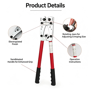 Herramientas Hx-50B, Alicates para Crimpar Terminales Desnudos, para Cables de Cobre y Aluminio de 6-50 mm, Crimpadora Industrial de Cables - Product Image 4