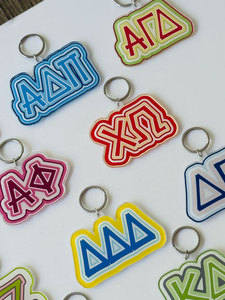 Portachiavi in Acrilico Colorato per Confraternite, Personalizzato con Lettere Greche, Regalo Ispirato alle Confraternite - Product Image 3