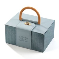 Boîte cadeau rigide de haute qualité avec poignée, en matériaux recyclés, réutilisable, gaufrage offset, grande capacité, pour anniversaires et mariages