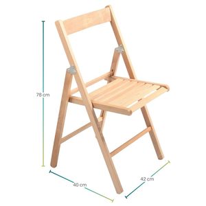<b>Folding</b> Wooden <b>Dining</b> Set With Rectangular <b>Table</b> And 2 Chairs Natural Color 80x60x72 Cm Outdoor Patio Furniture - Product Image 3