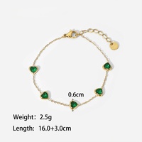 Conjunto de joyería de moda para mujer, collar de acero inoxidable chapado en oro de 18K, estilo Retro, Serie de circonita verde