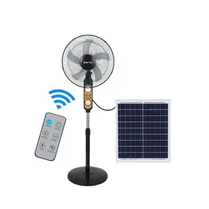 Populaire vente en gros 3 vitesses avec télécommande 12V DC ventilateur électrique de sol haute vitesse avec panneau solaire ventilateur rechargeable