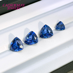 Cadermay Jewelry Synthetic Sapphire Loose Stone Triangle Blue 5x5mm To 12x12mm For Jewelry Making - Product Image 4