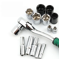 Outils à main, ensemble de réparation automobile de 46 pièces, coffret rigide, clés à cliquet combinées en acier inoxydable 304 et tournevis pour la réparation