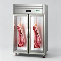 Nouvelle vitrine réfrigérée commerciale en acier inoxydable pour la conservation de la viande crue
