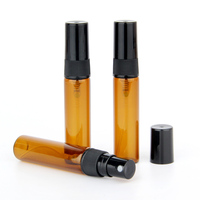 Flacon de parfum en verre plat rechargeable SUMEEAR 10ML avec capuchon pulvérisateur, atomiseur ambré, col en PP, logo personnalisé, conteneur vide pour cosmétiques