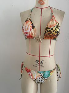 Women's Leopard String Bikini Set two piece leopard bikini set for curvy women leopard print swimwear bikini top for women - Product Image 4
