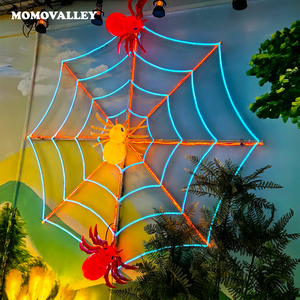 Disfraz para ninos promoción mercancía arañas <span class=keywords><strong>web</strong></span> 3D cadena tira de luz fiesta el árbol decoración motivo feliz Halloween - Product Image 6