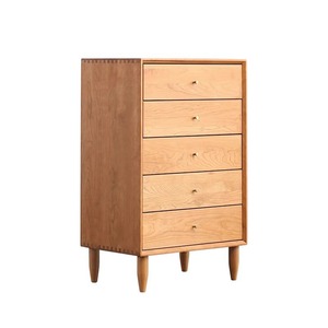 Japanese Style Solid Wood Five Drawer <b>Chest</b> Cherry Wood Nordic Bedroom Furniture <b>Storage</b> Cabinet Living Room Sideboard - Product Image 5