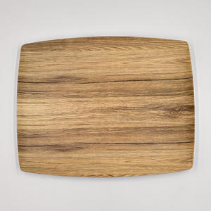 <span class=keywords><strong>Plateau</strong></span> <span class=keywords><strong>de</strong></span> service rectangulaire en mélamine imitation bois <span class=keywords><strong>de</strong></span> 13 pouces avec bord arrondi pour restaurant et usage domestique - Product Image 1