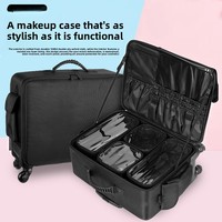 Nouvelle Valise de Maquillage Professionnelle 2026 pour Maquilleurs sur Site, en Tissu Oxford, avec Roues Multidirectionnelles et Chariot Multi-Niveaux pour Maquillage