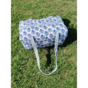 Artisan Cotton Quilted Duffle Bag Handmade With Traditional Block Print Lightweight Spacious And Durable Ideal For <b>Travel</b> Gym - Product Image 1