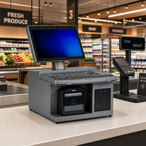 Máquina POS con teclado integrado, sistema POS con pantalla táctil de 14 pulgadas, terminal POS para supermercado, máquina de caja con Windows POS i5. - Product Image 4