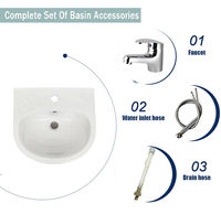 Lavabo suspendu rond pour salle de bain, vasque murale, équipement sanitaire
