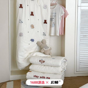 1688 Kids <b>Quilt</b> 3 Jin Double Layer Gauze Cotton Breathable Summer Air Conditioning Blanket With Cartoon Embroidery - Product Image 4