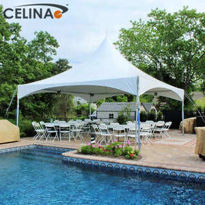 <span class=keywords><strong>Tente</strong></span> de réception extérieure Celina 6m x 6m à structure croisée et toit surélevé en PVC imperméable pour événements - Product Image 4