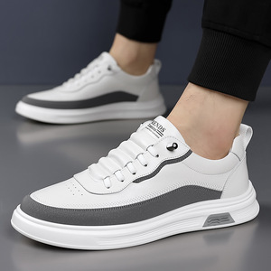 Zapatos Casuales Blancos para Hombre, Sin Cordones, Punta Redonda, Forro de Malla, Suela de Goma, Transpirables, Zapatillas de Moda de Primavera - Product Image 1