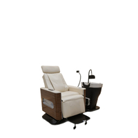 Sillón de Lavado de Cabello Eléctrico con Masaje, Mueble de Salón de Belleza y Spa, Terapia de Agua para la Cabeza, Silla de Lavado con LED para Barbería y Spa