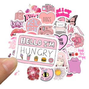 50 cái Vinyl thẩm mỹ không thấm nước dán trang trí nguồn cung cấp màu hồng Đảng thích hợp cho điện thoại di động chai nước vali xe hơi - Product Image 2