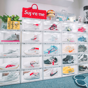 Led Lights Light Supbro Shoe Box Side Open Magnetic Clear Stackable Shoe Box Led Lights Sound Control Led Light Shoe Storage Sneaker Box