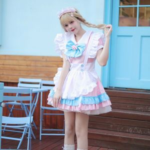 Zixiao Alice Maid Costume Pink Blue Lolita Dress Women Adult Cosplay Outfit - Product Image 2