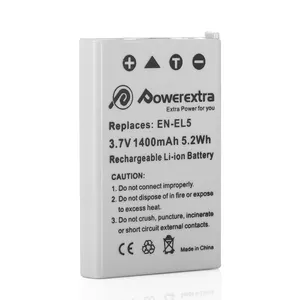 ปรับแต่งแบตเตอรี่ลิเธียมไอออน 3.7V 1400mAh en-el5 แบตเตอรี่กล้องดิจิตอลแบบชาร์จไฟได้