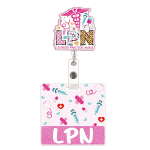 Y tá Acrylic bác sĩ y tá huy hiệu ID Tên nhận dạng nhãn lpn RN cna huy hiệu Reel - Product Image 5
